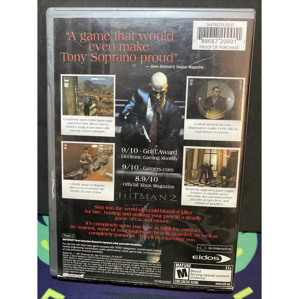 Hitman 2 Silent Assassin Platinum Hits Microsoft Xbox Stealth Action No Manual